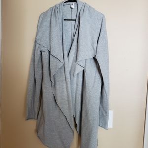 Heather Gray Draped Sweatshirt Cardigan